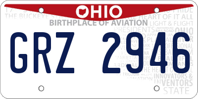 OH license plate GRZ2946