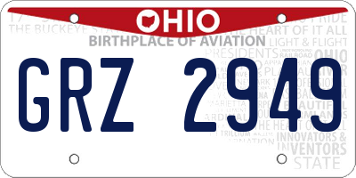 OH license plate GRZ2949