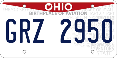 OH license plate GRZ2950