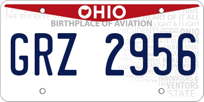 OH license plate GRZ2956