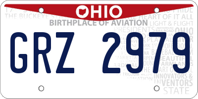 OH license plate GRZ2979