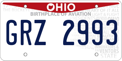 OH license plate GRZ2993