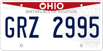 OH license plate GRZ2995