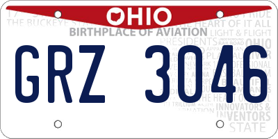 OH license plate GRZ3046