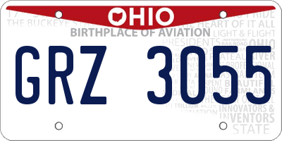 OH license plate GRZ3055