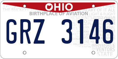 OH license plate GRZ3146