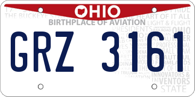 OH license plate GRZ3161