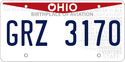 OH license plate GRZ3170