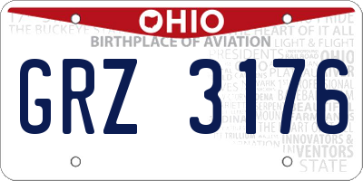 OH license plate GRZ3176