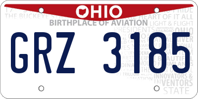 OH license plate GRZ3185