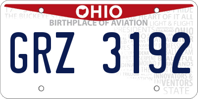 OH license plate GRZ3192