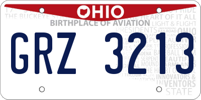 OH license plate GRZ3213