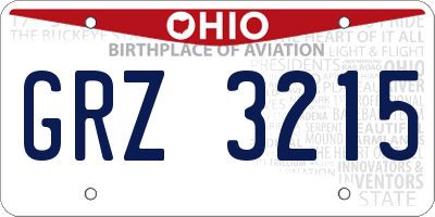 OH license plate GRZ3215