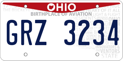 OH license plate GRZ3234