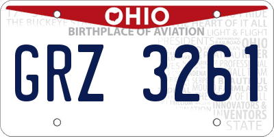 OH license plate GRZ3261