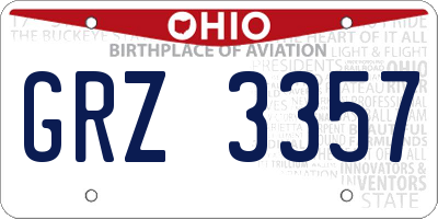 OH license plate GRZ3357