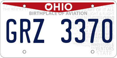 OH license plate GRZ3370