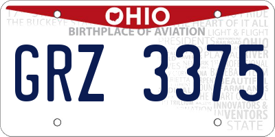 OH license plate GRZ3375