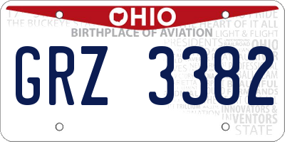 OH license plate GRZ3382