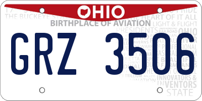 OH license plate GRZ3506