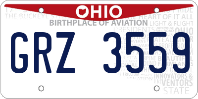 OH license plate GRZ3559