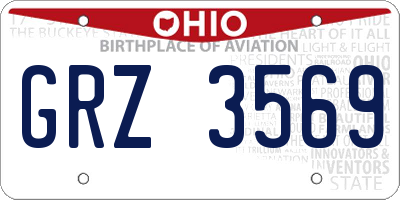 OH license plate GRZ3569