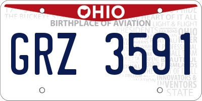 OH license plate GRZ3591