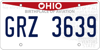 OH license plate GRZ3639