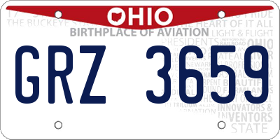 OH license plate GRZ3659