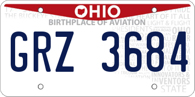 OH license plate GRZ3684