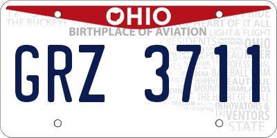 OH license plate GRZ3711