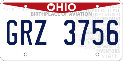 OH license plate GRZ3756
