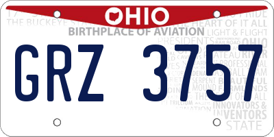 OH license plate GRZ3757