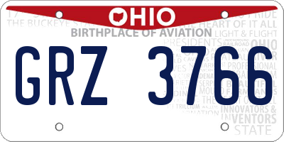 OH license plate GRZ3766