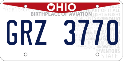 OH license plate GRZ3770