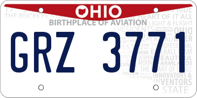 OH license plate GRZ3771