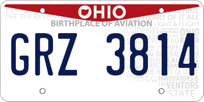 OH license plate GRZ3814
