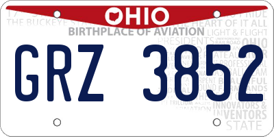 OH license plate GRZ3852