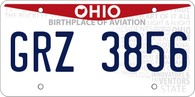 OH license plate GRZ3856