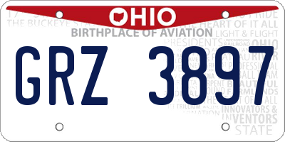 OH license plate GRZ3897