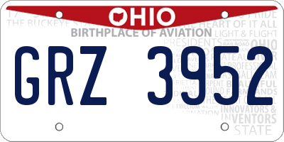 OH license plate GRZ3952