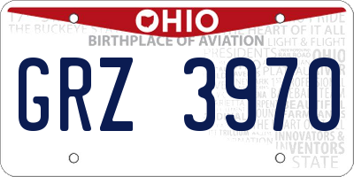 OH license plate GRZ3970