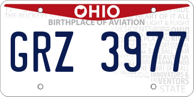 OH license plate GRZ3977