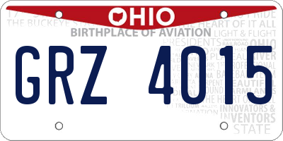OH license plate GRZ4015
