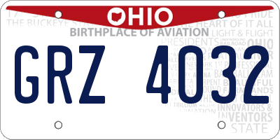 OH license plate GRZ4032