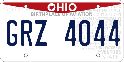 OH license plate GRZ4044