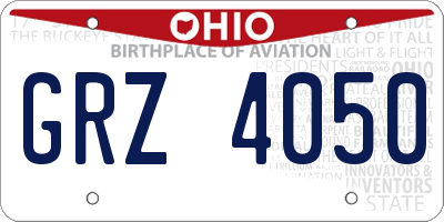 OH license plate GRZ4050