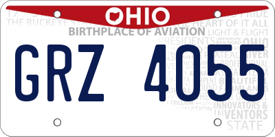 OH license plate GRZ4055