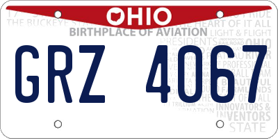 OH license plate GRZ4067