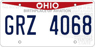 OH license plate GRZ4068